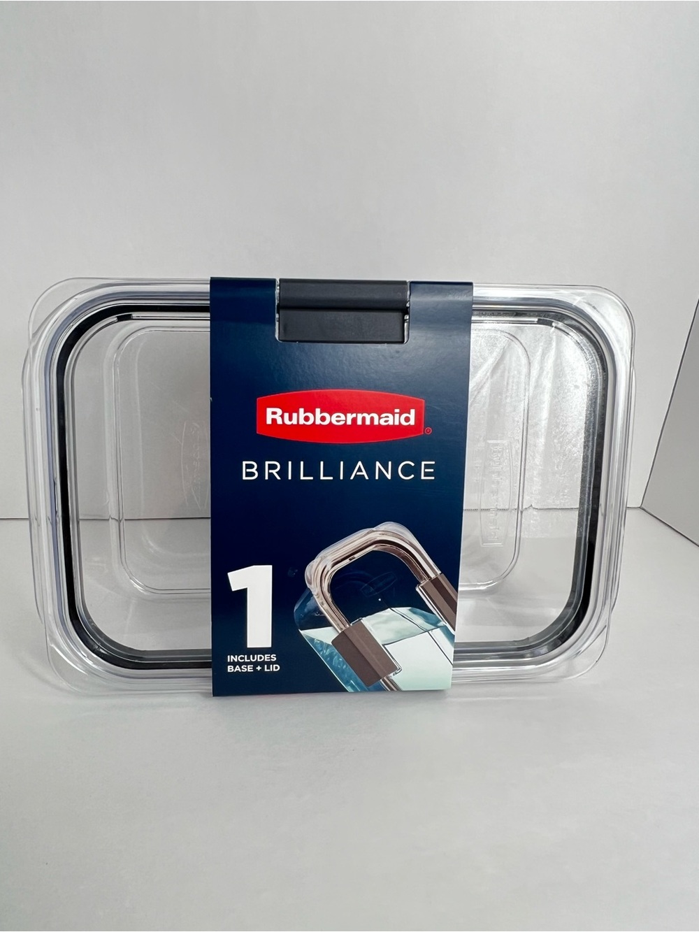 Rubbermaid Brilliance Clear Food Storage Container with Black Trim 9.6 Cup